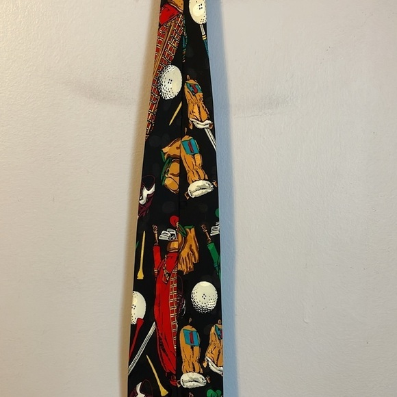 Addiction Vintage Silk Golf Necktie Tie Golf Ball Bag Tee Club Made in Korea - Picture 12 of 16